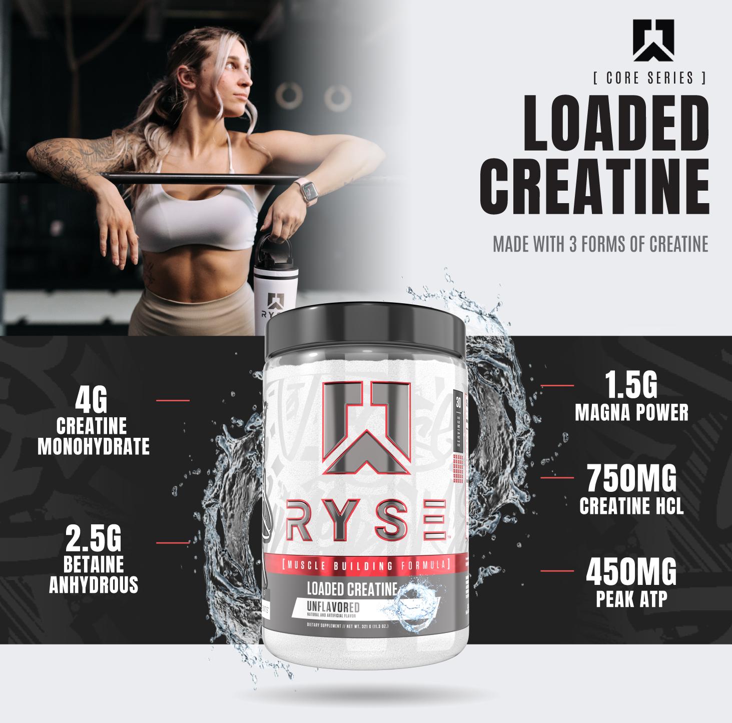 RYSE Element Series Loaded Creatine - Muscle Building Formula with 3 Forms of Electrolytes, Betaine Anhydrous and Peak ATP - 30 Servings RYSE Element Series Loaded Creatine - Muscle Building Formula with 3 Forms of Electrolytes, Betaine Anhydrous and Peak ATP - 30 Servings