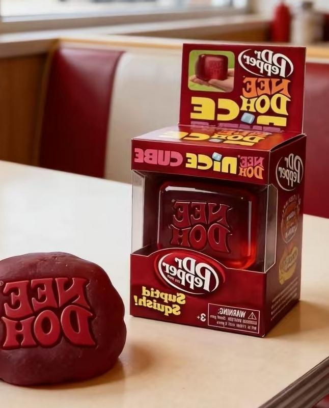 Wine Red Ice Cube Squishy Toy Soft Mochi Squeeze Stress Relief Toy for Kids and Adults