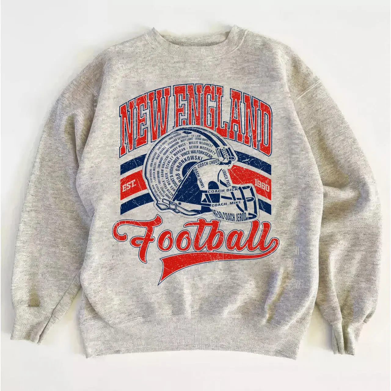 Patriots Football Sweatshirt, New England Retro Game Day Crewneck Fan Gift