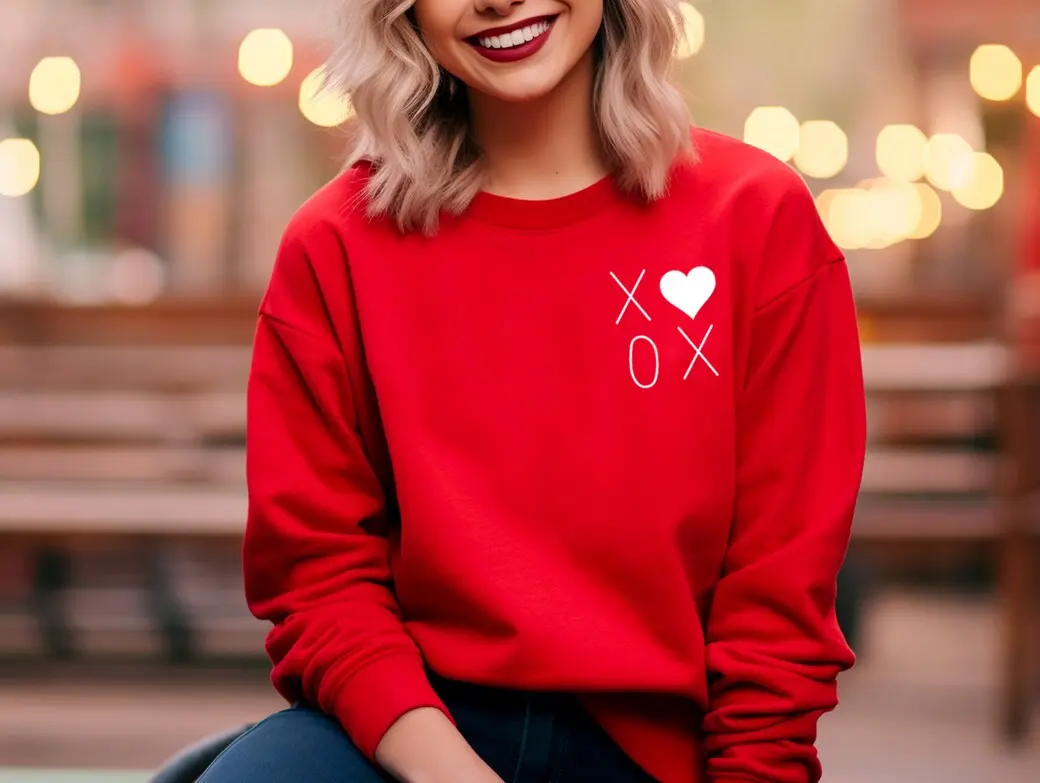 XO Heart Sweatshirt and Hoodie, Valentine's Day Sweatshirt,  XO XO Sweatshirt, Love Sweatshirt, Girly Valentines Gift, Girlies XO Sweatshirt, Valentines Hearts Shirt, Valentines Sweater, Valentines Women Sweatshirt