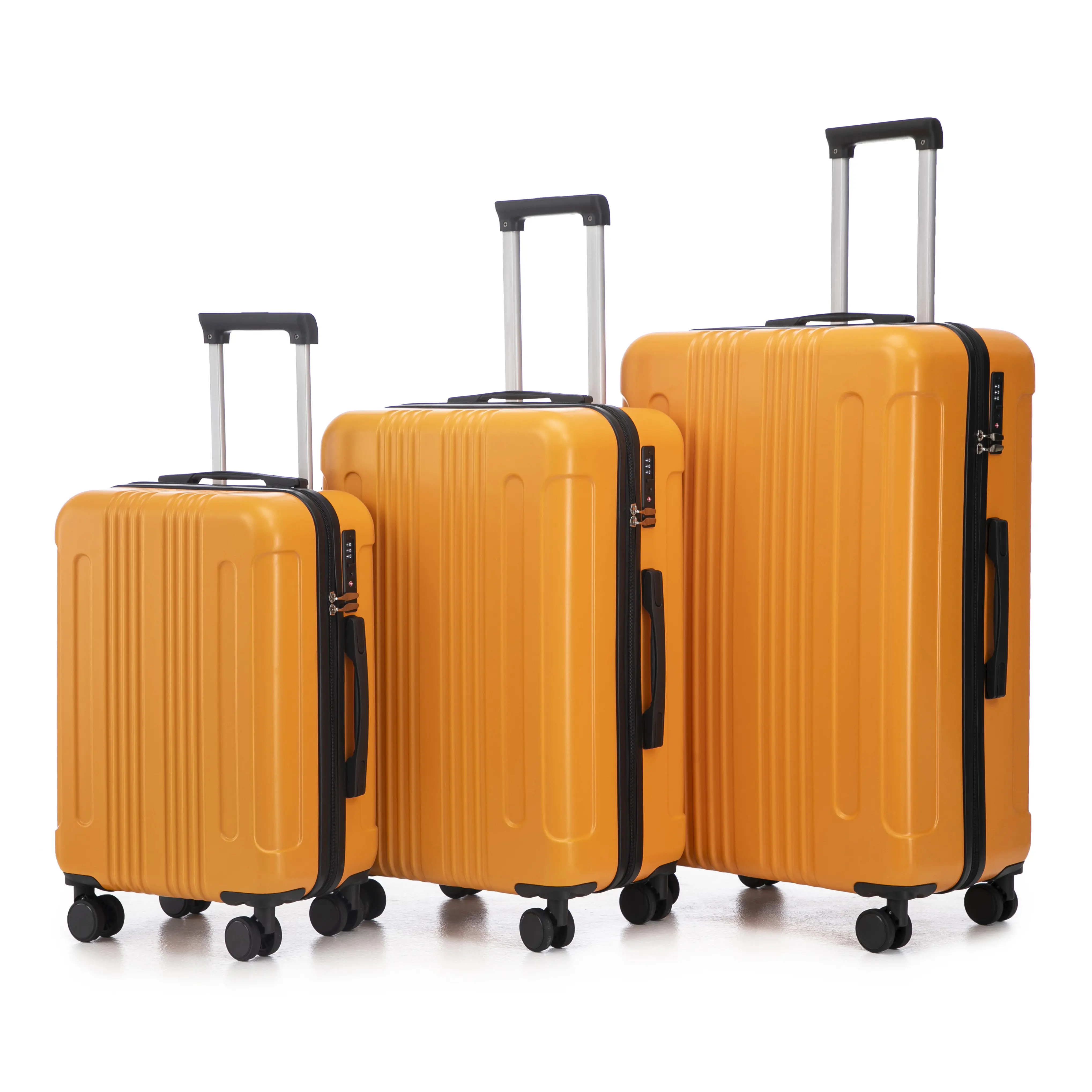 3-Piece ABS Spinner Luggage Set 20/24/28 Inch Carry On Suitcase with TSA Combination Lock, Matching Color, Black+Orange, Lightweight Hard Shell Travel Bag for Vacation, Business, Family Trip, Home Furniture and Household Product Search Terms