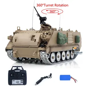 TD 1/16 RC Tank M2412-C M113A2 APC Infrared Turret Rotary 360 Degree Remote Control Electric Military Vehicle Metal Wheels