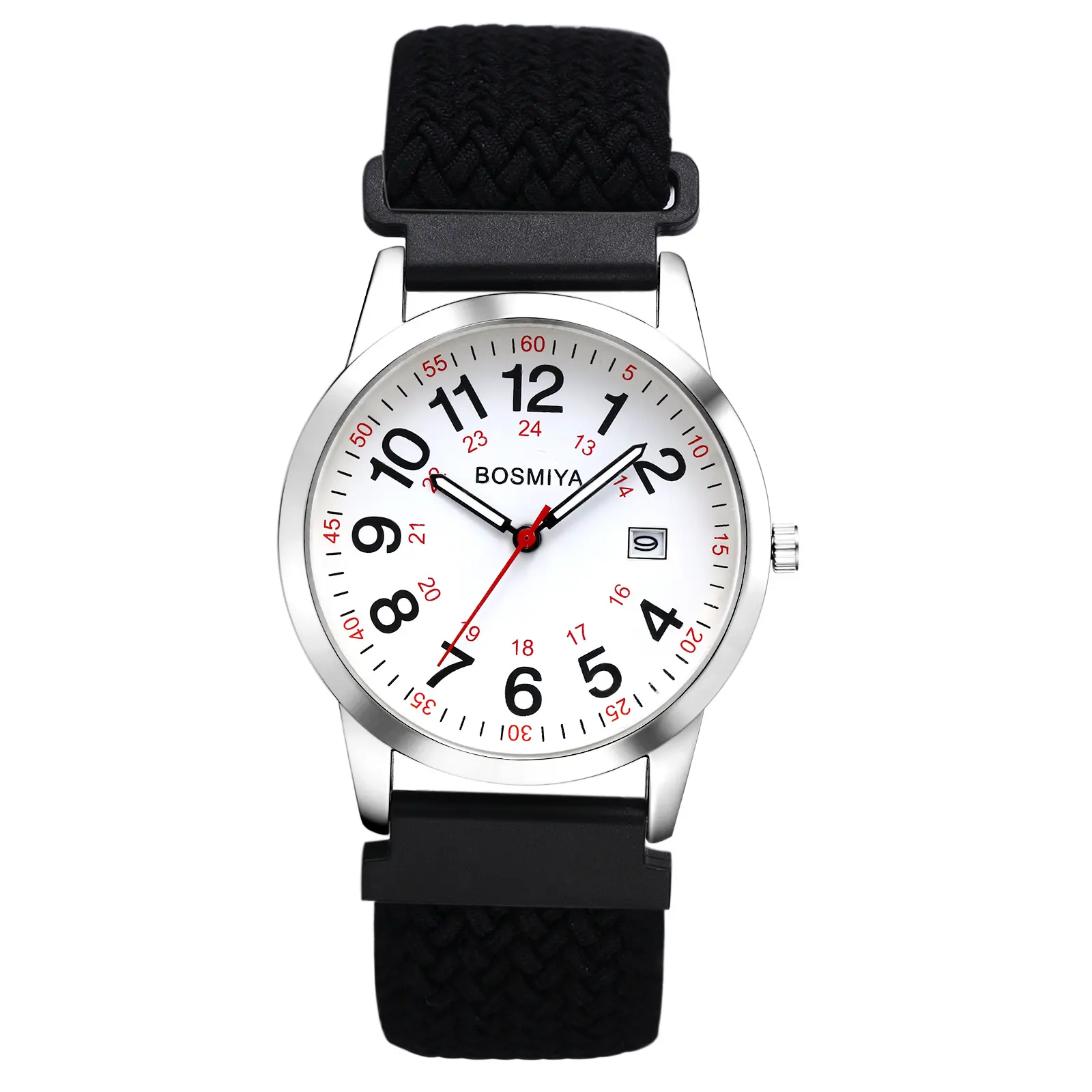 OIDEA Unisex Analog Quartz Watch - Stretch Woven Elastic Strap, 24-Hour Format, Bold Numerals for Easy Reading, Versatile Calendar Dial, Business Fashion Timepiece, Analog Watch, Business Fashion Watches summerwins,summerwins