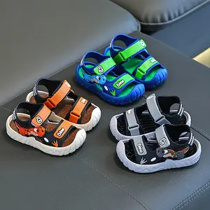 2026 Summer New Boys' Cartoon Dinosaur Soft-Soled Comfortable Outdoor Sandals for Youngsters and Youngsters