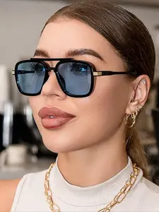 Women's Fashionable Aviator Sunglasses, Classic Tinted Lens Sunglasses, Retro Casual UV400 Protection Sunglasses for Everyday Use, Cute Outdoor Activity Accessory