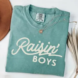 Comfort Colors Raisin Boys Shirt, Retro Boy Mom Tee, Funny Raising Boys Top, 90s Style Minimalist T-Shirt, Mothers Day Gift for Mom