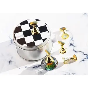 False Nail Display Stand Holder Set/ Magnetic Nail Art Practice Holder