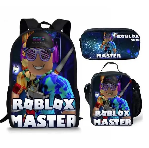 2026 New Roblox School Bag Small and Medium Backpack Three-Piece Set