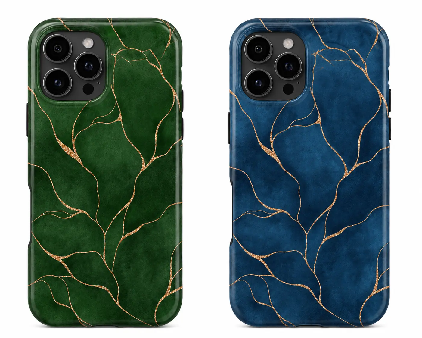 Gold Vein Phone Case for iPhone, Abstract Marble Line Pattern, Minimalist Glossy Aesthetic Protective Cover