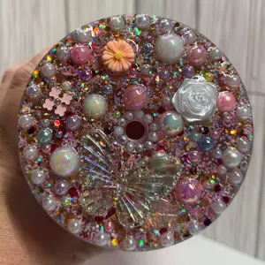 Pink Cherry Bookish Glitter Tumbler