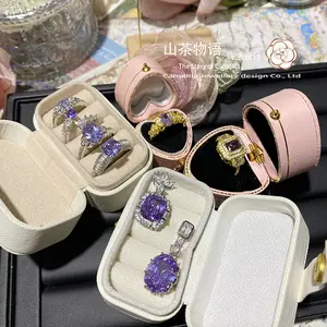 Laboratory-Grown Artificial Purple Diamond-Set Ring Pendant. Luxurious Design Women'S Valentine'S Day Jewelry Ring Pendant Gift.