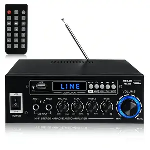 Stereo Audio Amplifier,360W Home 2 Channel Wireless bluetooth 5.0 Power Amplifier System, FM Radio, USB, SD Card, DVD/AUX Signal,with Remote Control For Home & Car