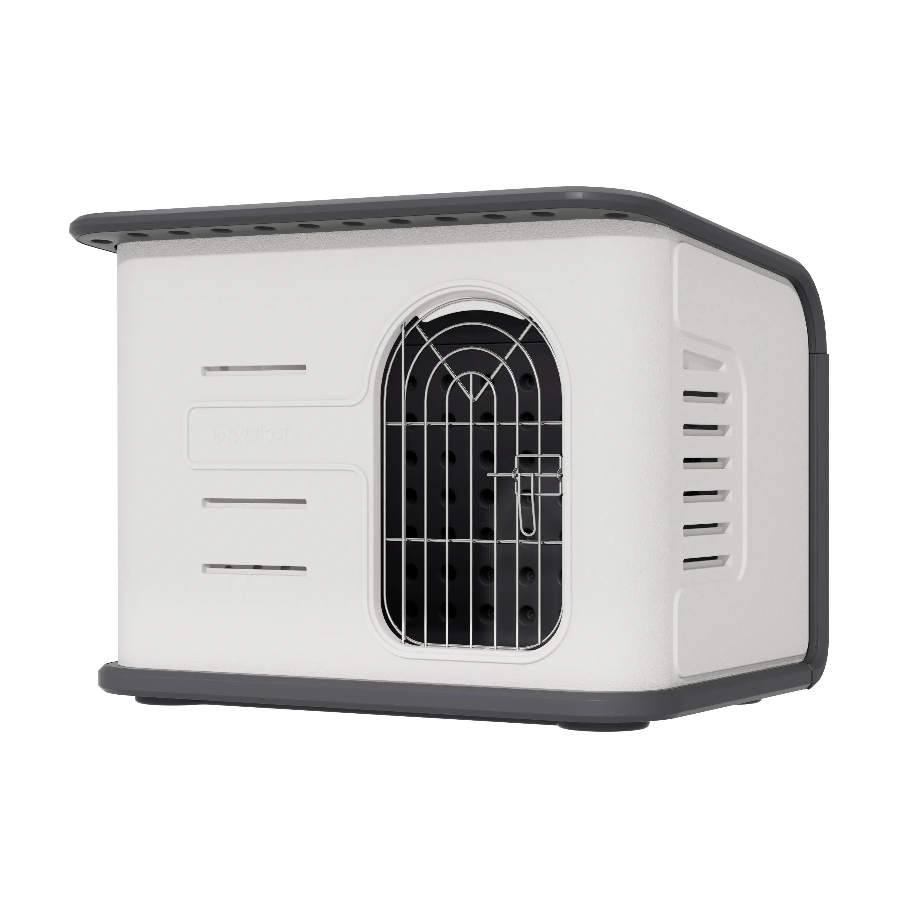 Diyokai Double-Wall Plastic Dog House for Small-Medium Dogs - Insulated, Double-Reinforced, Waterproof, Durable Puppy Shed with Elevated Floor, Air Vents, Easy Installation & Cleaning (Indoor/Outdoor Use)