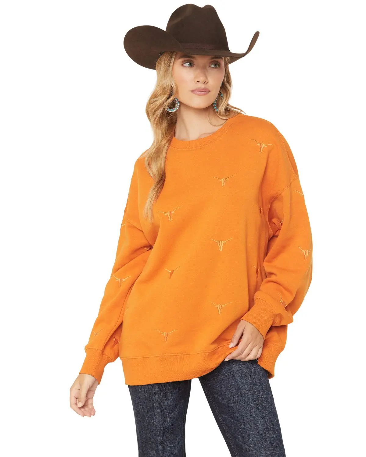 Gameday Women's Women'S Texas Longhorns Embroidered Crewneck - Texs-Rittrept-Ltr440