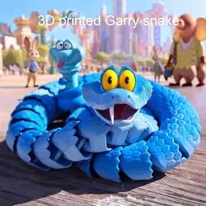 3D Printed Gary Snake Full Body Jointed Action Figure, Cartoon Collectible Toy, Perfect Gift for Christmas, Ideal for Collection