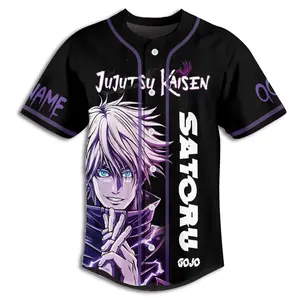 Satoru Gojo Personalized Baseball Jersey Anime Style, Gojo Satoru Custom Name Baseball Jersey