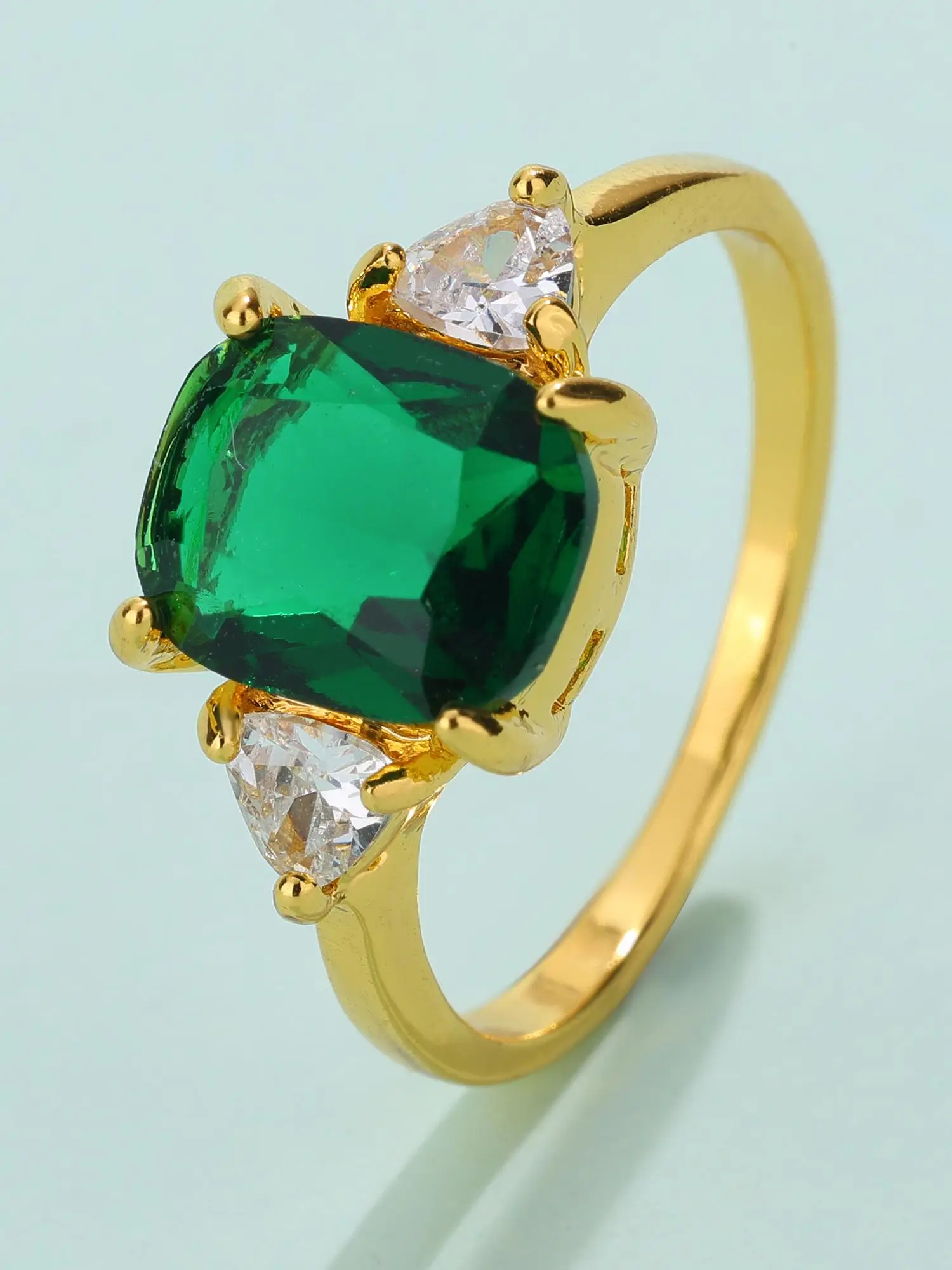 Elegant Artificial Crystal Decor Metal Statement Ring, Engagement Rings, Rings for Women, Fashion Jewelry Stackable Ring Accessories for Women & Men A