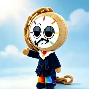 Dandy's World Dyle Plush Toy, Cute Clock Character Stuffed Doll, Soft Collectible for Roblox Fans & Kids, Perfect Gift for Gamers