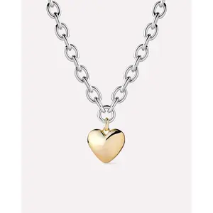 Heart Necklace - Lev Bold Two Tone