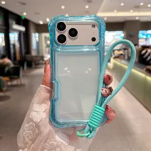 Transparent Anti-Drop Phone Case with Lanyard, Fits iPhone 17 Pro Max 17 16 15 14 13 12 11, Durable Protective Cover