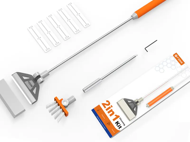 FZONE 2-in-1  algaescraper   19"-26" Adjustable + 5 Steel Blades (Tank Cleaning Made Easy!)