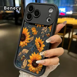 Case for iPhone 17 Pro Max 17 Air Sunflower Symphony Patterned Soft TPU Full Camera lens Protection Rugged Phone Cover