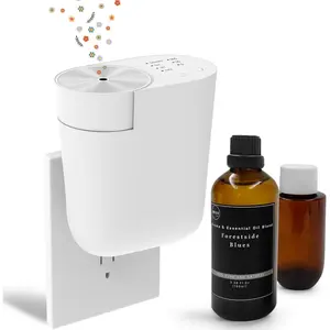Plug-in Wall Diffuser| Waterless Oil| Mini Home Scent Machine for Large Room| Aromatherapy Kit with 100ml Oil & Refill Bottle| White| Gift