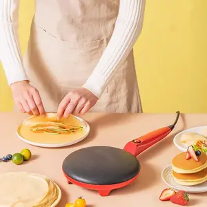 CNCEST Electric Crepe Maker with 8-Inch Non-Stick Cooking Surface 550W Pancake Machine for Home and Commercial Use, Includes Batter Tray & Egg Beater