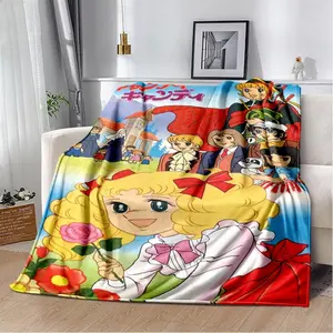 2025 New Style Candy Candy Girl Cartoon Anime Soft Plush Blanket, Flannel Blanket for Living Room Bedroom Sofa Kid's Gift
