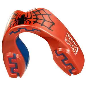 SafeJawz MARVEL Sports Mouthguard Dual Layer Premium Mouth Guard with Case for Basketball, Football, MMA, Hockey - Junior - SPIDER MAN