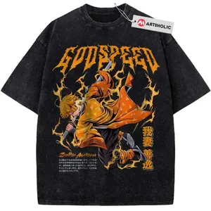 [Sale off up to 30%] Zenitsu Agatsuma Shirt, Demon Slayer Shirt, Anime Shirt, Vintage Tee, Unisex Short Sleeve Tee T-Shirt, cotton menswear Top Tshirt