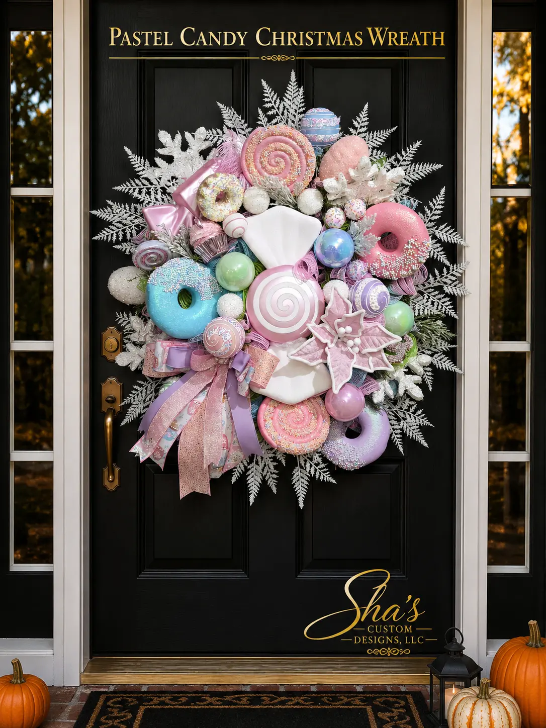 Pastel Candy Christmas Wreath