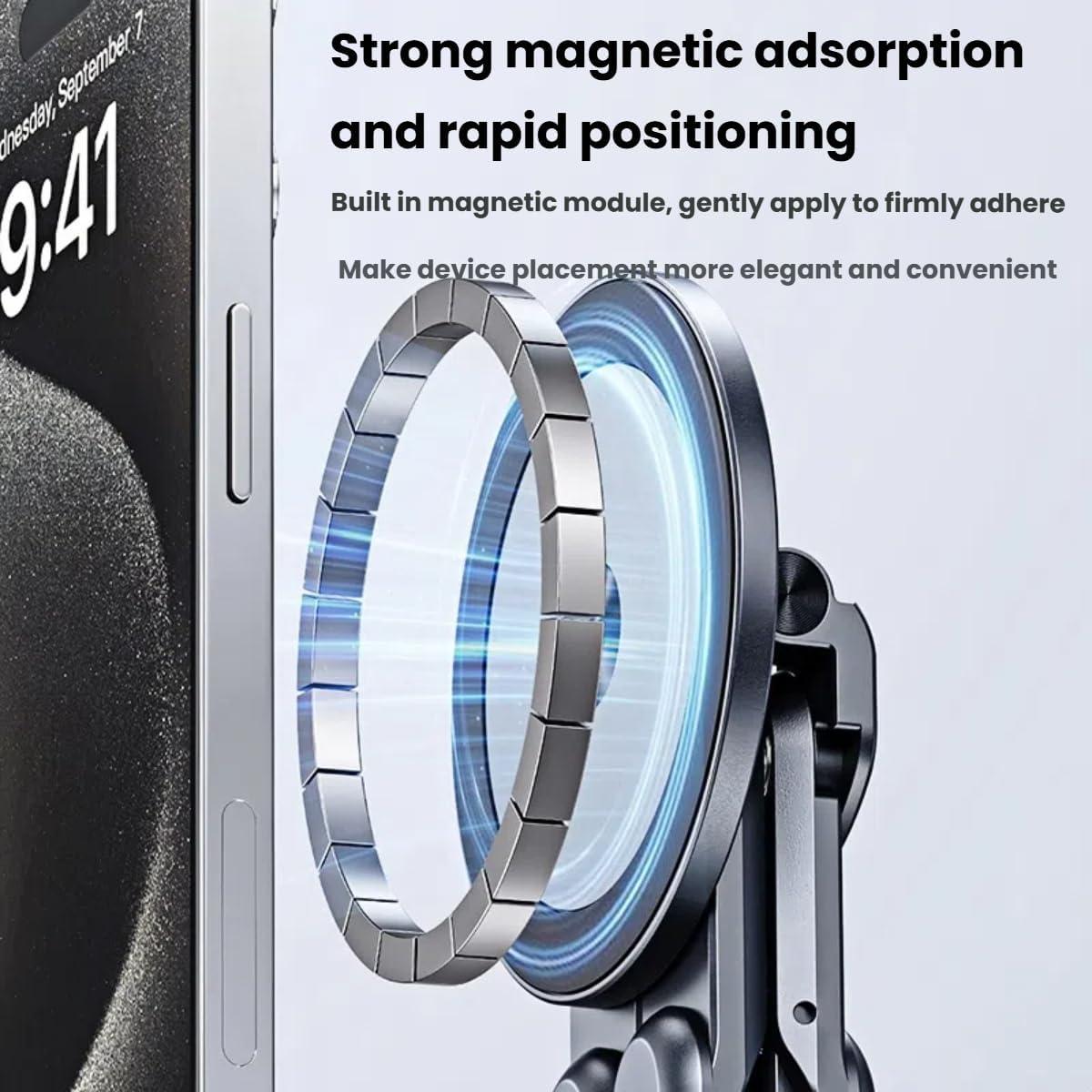 3-in-1 Multifunctional Stand for Mobile Phone Tablet Laptop, New Aluminum Alloy Foldable Portable Travel Stand,Powerful Magnetic Suction,Suitable for Travel, Office Tripod Smartphone Cellphone Folding