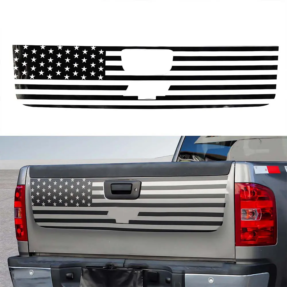 Laser Cut Rear Trunk Door Tailgate Cover Sticker Decal Trim for Chevy Silverado 2007-2013 Chevy Trucks, UV Resistant High-Quality Vehicle Accessories, Easy DIY Installation Auto Exterior Decoration, One-Piece