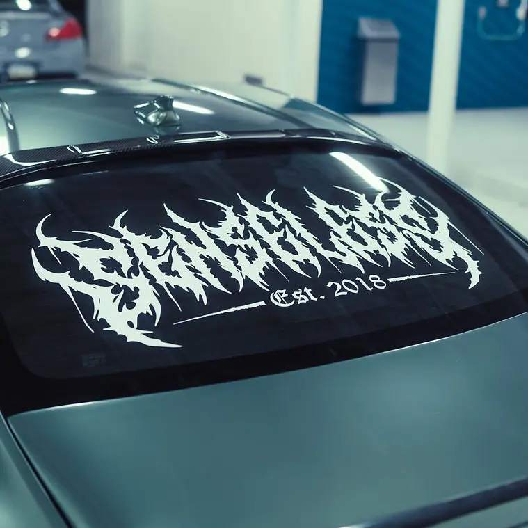 Metal Logo V2 Car Window Banner Metal Logo V2 Car Window Banner