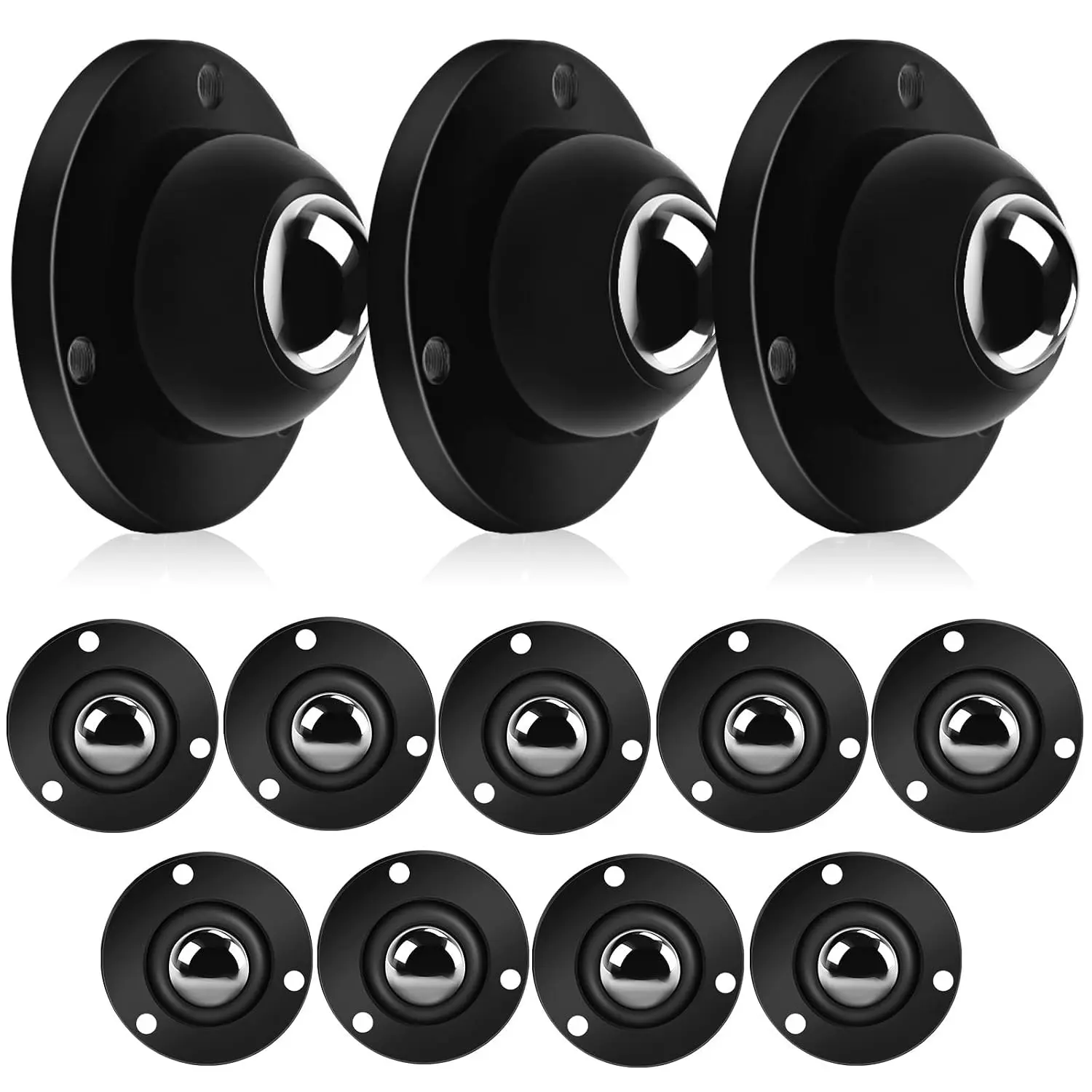 12pcs Heavy Duty Furniture Casters -  360° Swivel, Stainless Steel with Self-Adhesive Backing, Smooth Rolling Wheels for Easy Mobility, Furniture Sliders for Heavy Furniture