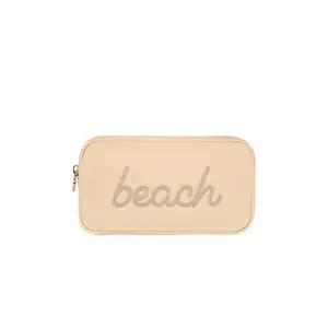 Stoney Clover Lane Sand Beach Embroidered Small Pouch in Sand