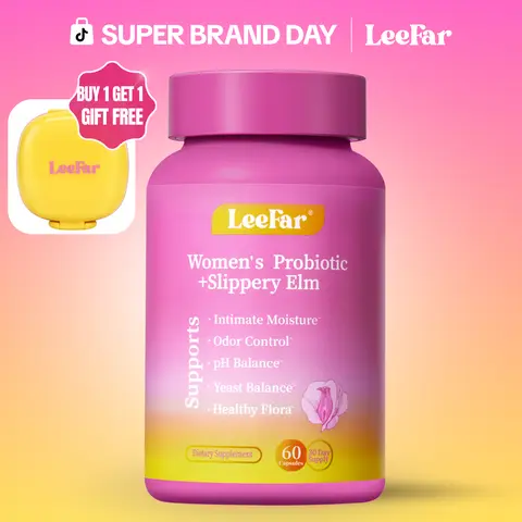 LeeFar Her Juicy Feminine Probiotics Capsules – All-in-One Formula with Slippery Elm, Prebiotics &  Probiotic Blend for Women's pH Balance & dryness– 60 Capsules
