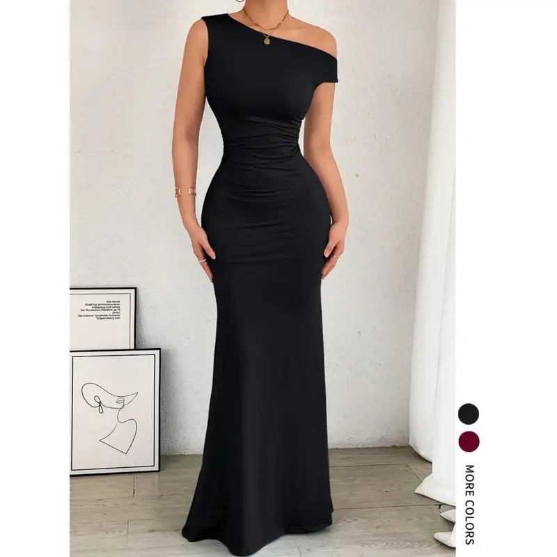 green emerald velvet dress Satin Spaghetti Strap Mermaid Maxi Dress for Bridesmaids