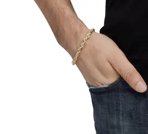 Rope bracelet 10k unisex 5mmx8''