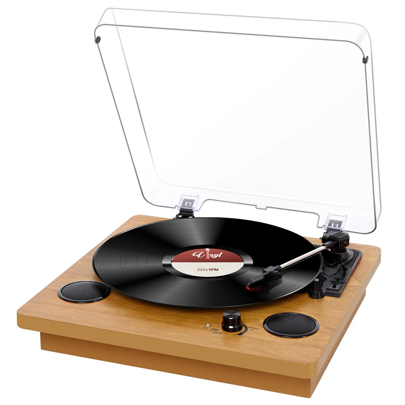 Record Player, 3-Speed Turntable Bluetooth Vinyl Record Player with Speaker, Portable LP Vinyl Player, Vinyl-to-MP3 Recording, 3.5mm AUX & RCA & Headphone Jack