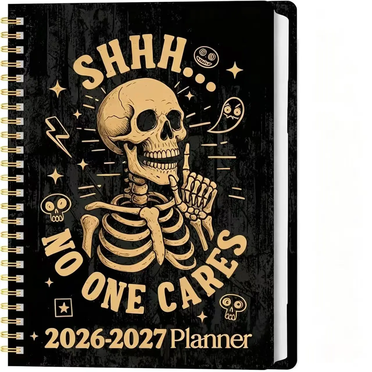A5 Large-sized Hardcover Notebook, Loose-leaf Notebook, 2026 July - 2027 June, Weekly/Monthly Style Gothic Office Supplies, Gift for Parents, Aesthetic School Supplies, Journals For Writing