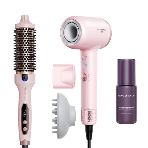 [Live only] Wavytalk Ultimate Hair Styling Kit: Curler, Blow Dryer & Heat Protectant