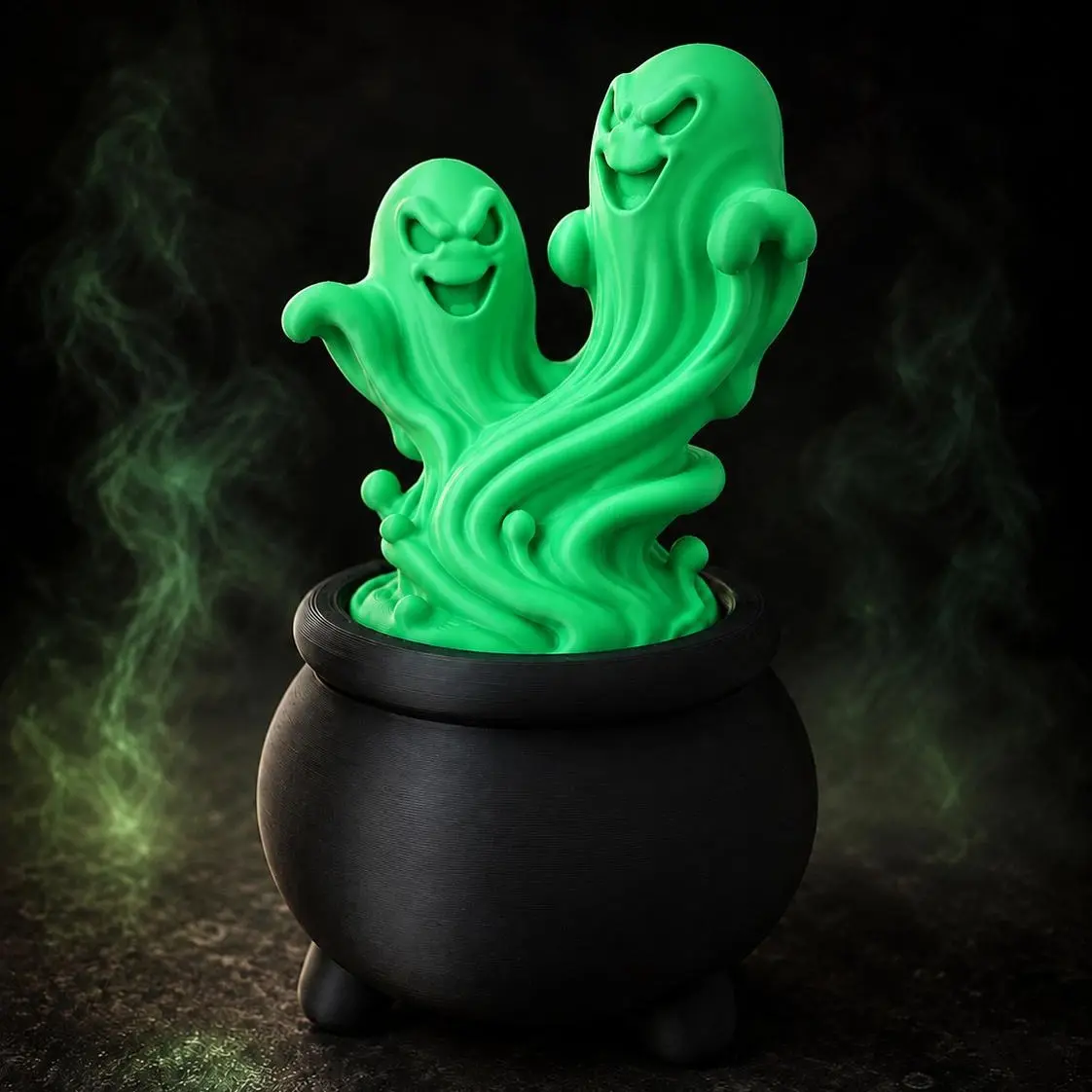Spooky Slime Ghost Cauldron | 6-Inch Tall Halloween Decoration