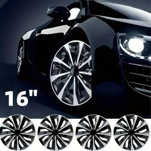 4PCS 16-inch Car Wheel Hub Caps for Iron Wheels - Durable PP Plastic, Stylish Silver, Easy to Install & Clean, Full Protection Wheel Decor