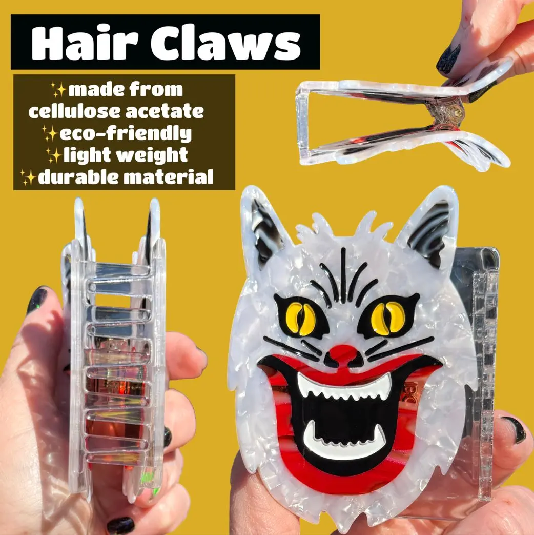 RRH Hair Claw Collection - Spooky Themes, Character Shapes, Multi-Size Claw Clips, Cute Pop Culture Hair Decor for Halloween, Christmas