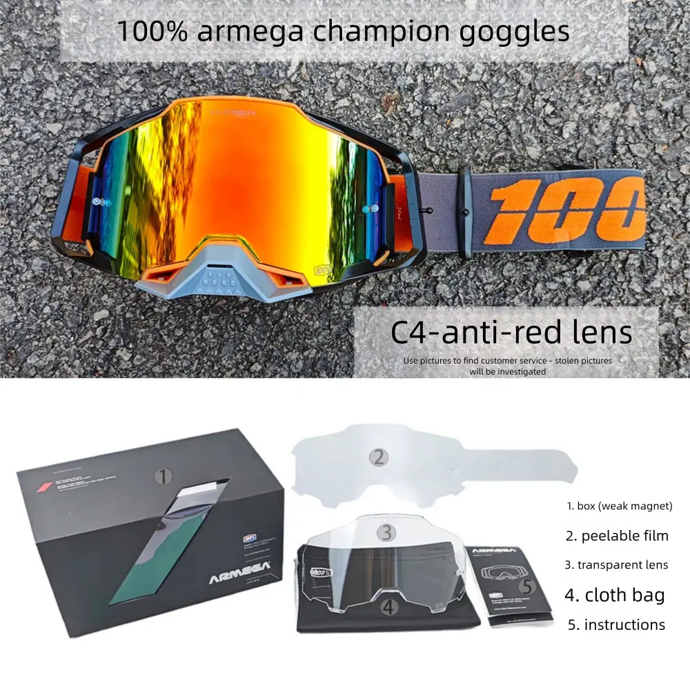 100% armega champion series goggles Quick Release Off-Road Motorcycle Goggles -Pro Motocross MX ATV Dirt Bike Racing Goggles, Anti-Fog UV Protection Lens, Adjustable Strap,Shockproof Eye Protection for Outdoor Adventure Riders Motorbike Gear 100% armega champion series goggles Quick Release Off-Road Motorcycle Goggles -Pro Motocross MX ATV Dirt Bike Racing Goggles, Anti-Fog UV Protection Lens, Adjustable Strap,Shockproof Eye Protection for Outdoor Adventure Riders Motorbike Gear