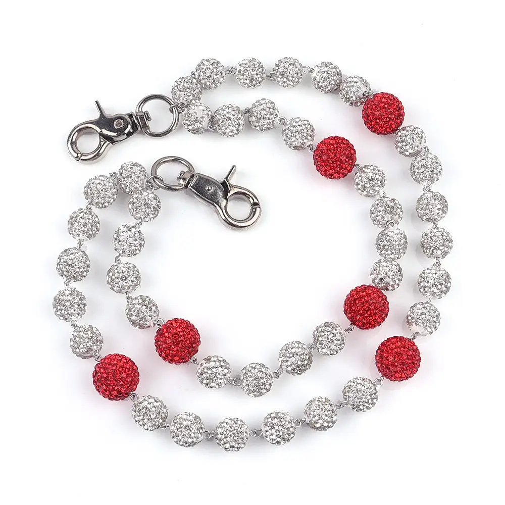 red Drill Ball High-End Hip-Hop Pants Chains,Retro Double Layer Pants Chain Retro Hip Hop Trendy Versatile Waist Chain Valentine's Day, Birthday, Holi