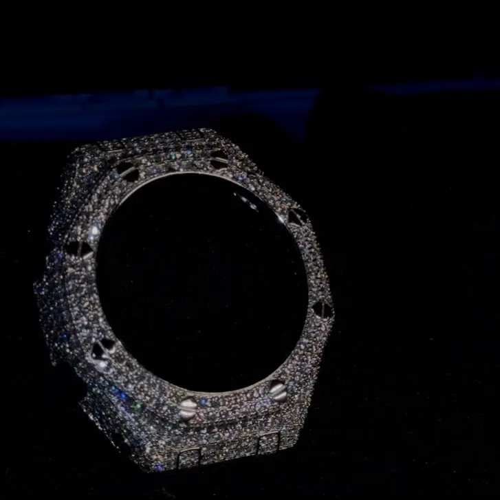Full Iced Silver Case Bezel for GA-2100 – VVS1 Moissanite | 925 Silver Mod