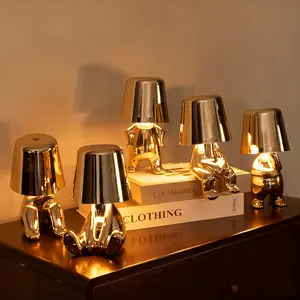 Cute Doll Design Mini Table Light, 1 Count USB Rechargeable 3-level Dimmable Warm White Night Light, Decorative Light for Bedroom, Living Room, Office, LED Home Ambient Decoration Lamp, Cute Nightlight For Bedroom, Dimmable Warm White